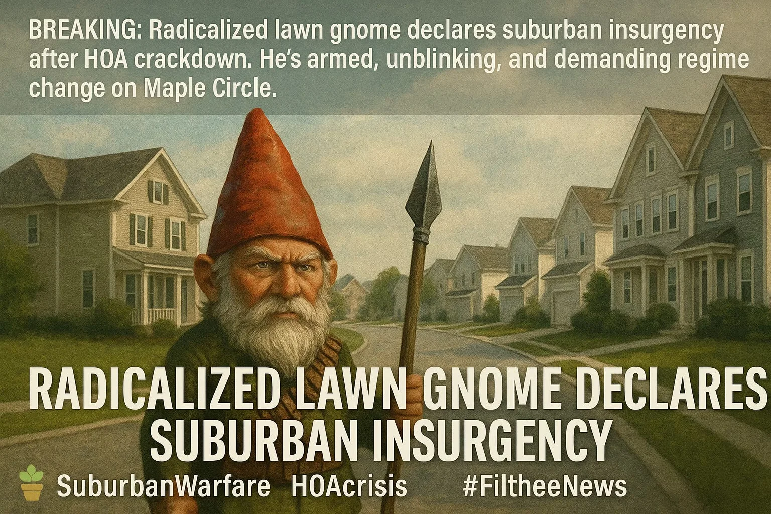 Radicalized Lawn Gnome Declares Suburban Insurgency After HOA Crackdown