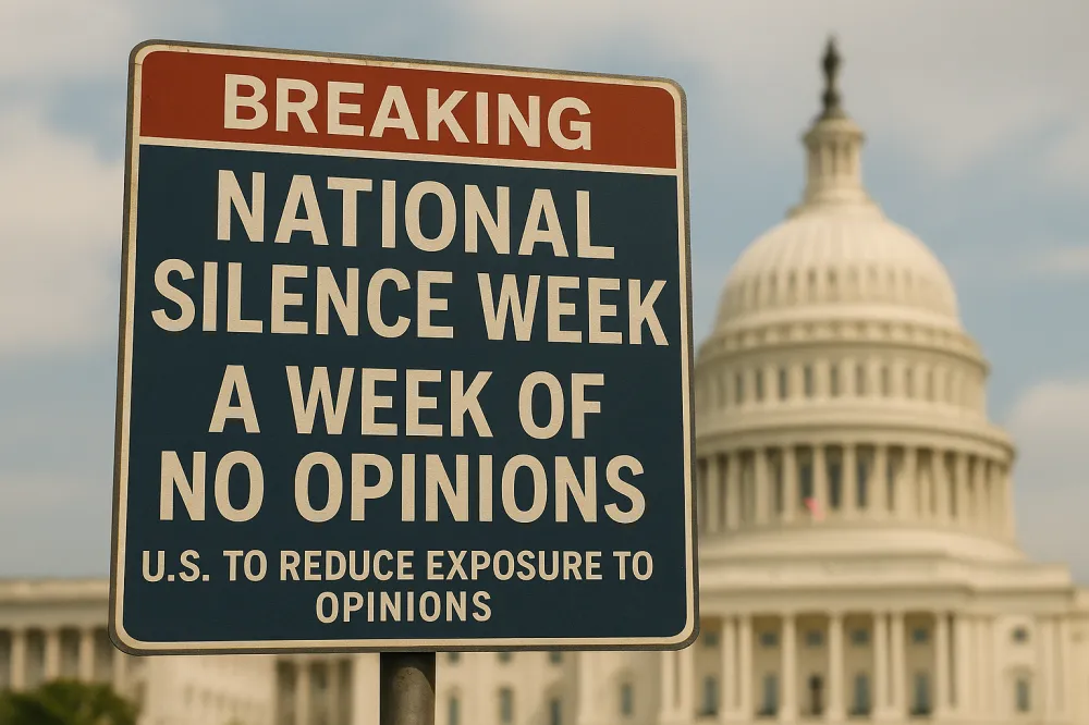 BREAKING: U.S. Launches First-Ever “National Silence Week” to Combat Overexposure to Opinions