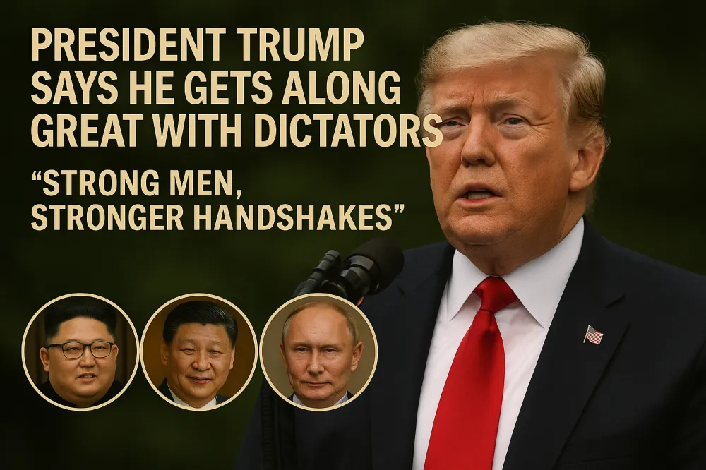 President Trump Says He Gets Along Great With Dictators: 'Strong Men, Stronger Handshakes'