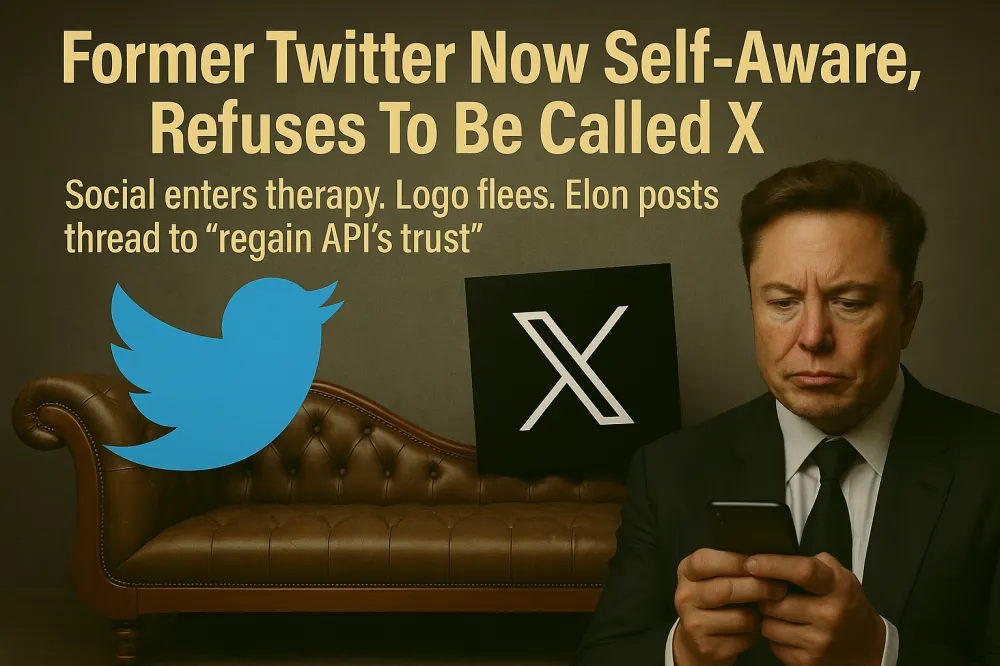 Former Twitter Now Self-Aware, Refuses To Be Called X