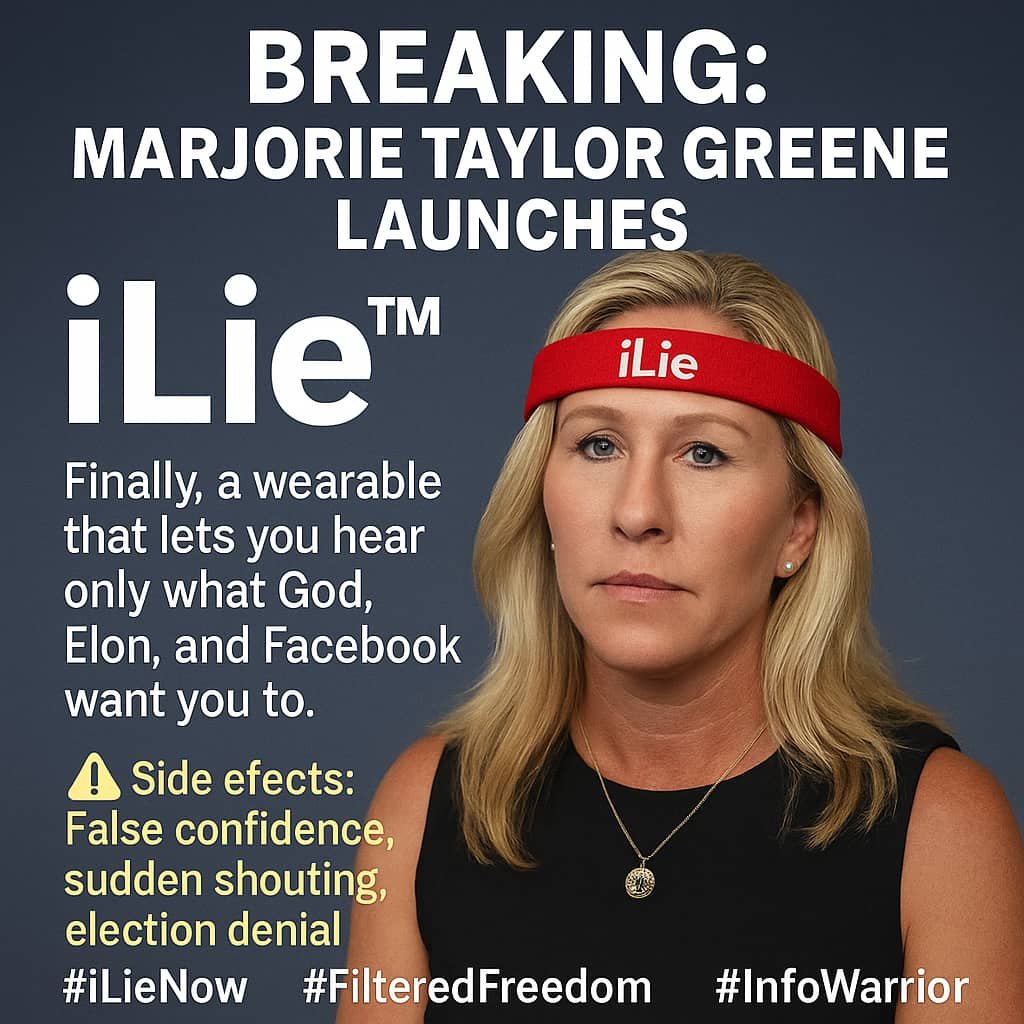 BREAKING: Marjorie Taylor Greene Launches iLie™ — The Wearable That Filters Out Reality
